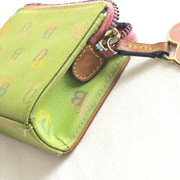 Vintage DOONEY & BOURKE Green DB Monogram Multicolor ID Coin Purse College Y2K - Picture 10 of 12